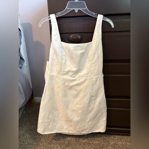 Lulus 
Flirtatious Poise Ivory Jacquard Bow Back Mini Dress